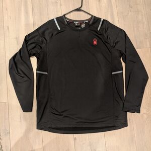 Spyder Active Black Shirt with Red Accents
